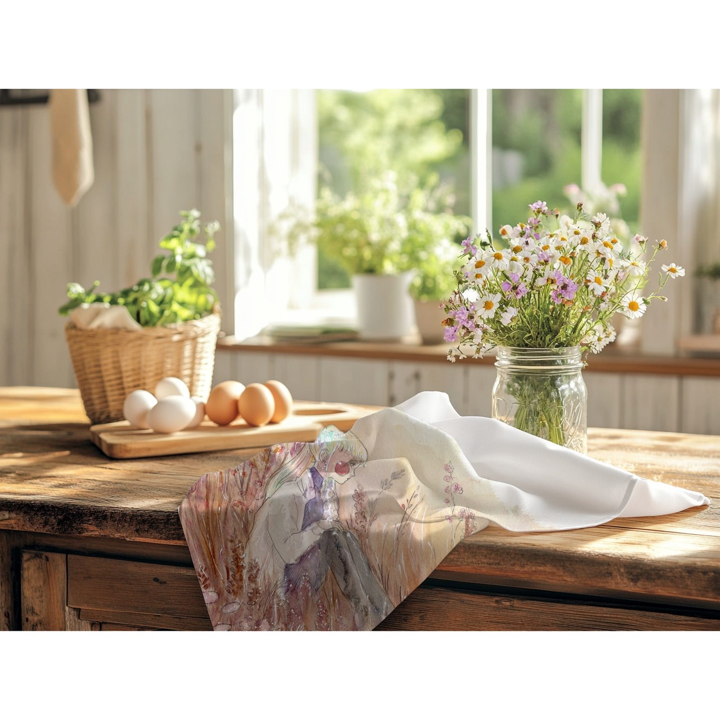 Whimsical Tea Towel, Charming Kitchen Towel