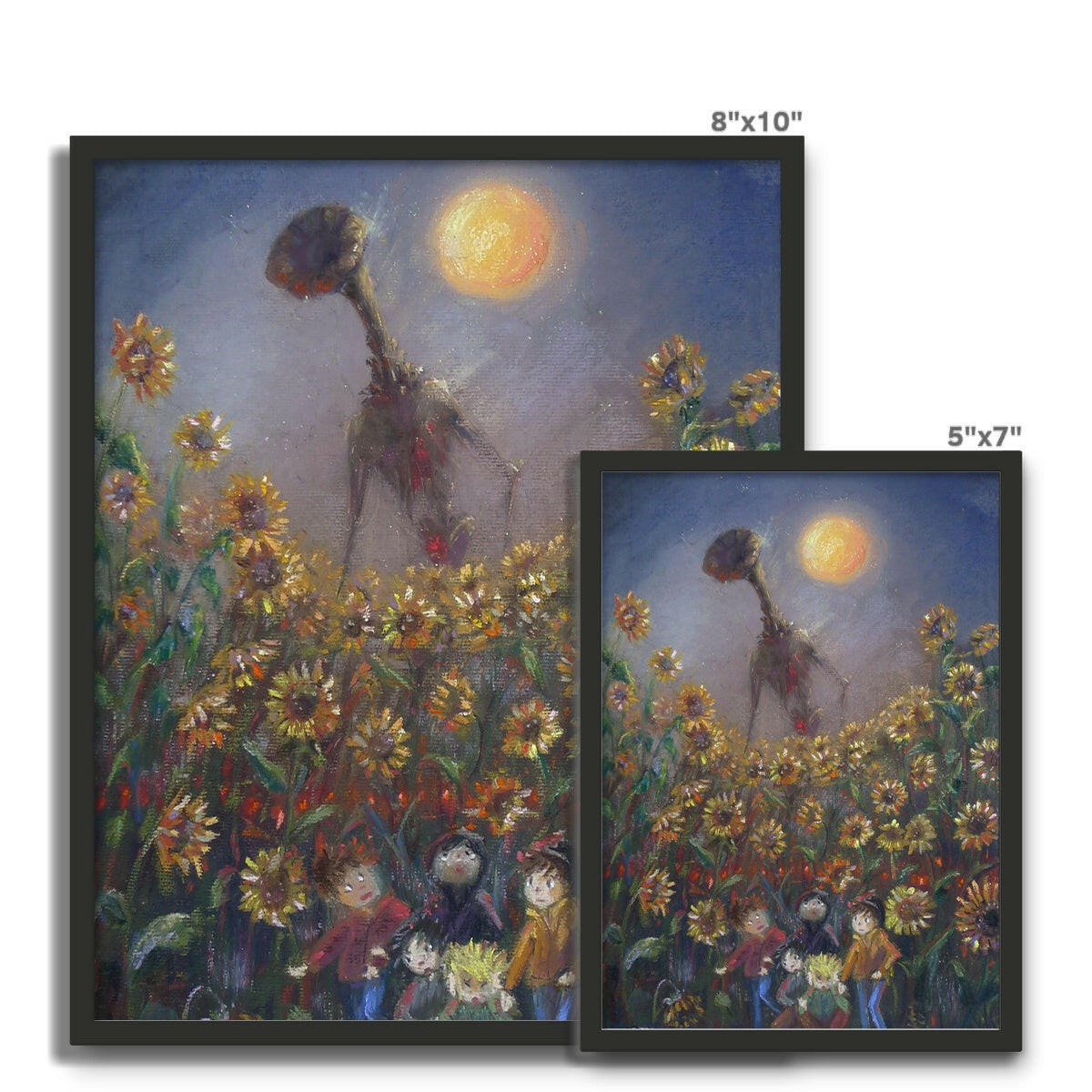 Sunflowerfield art Framed Photo Tile.