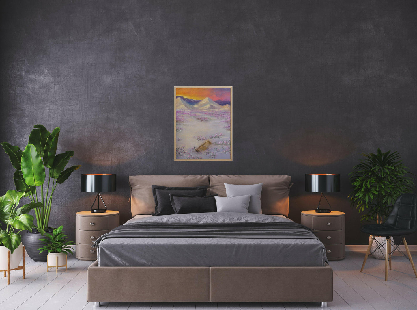 Lost Hero's Grave Framed Painting on bedroom wall