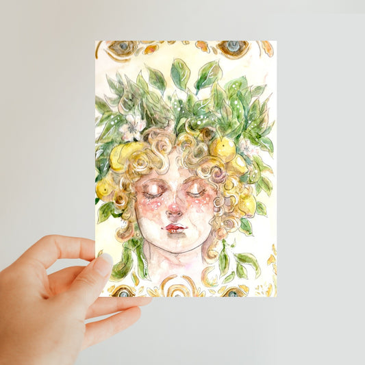 Nature Lady Colored Classic Postcard