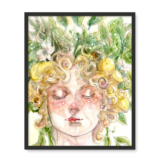 Nature Lady Colored Framed Photo Tile