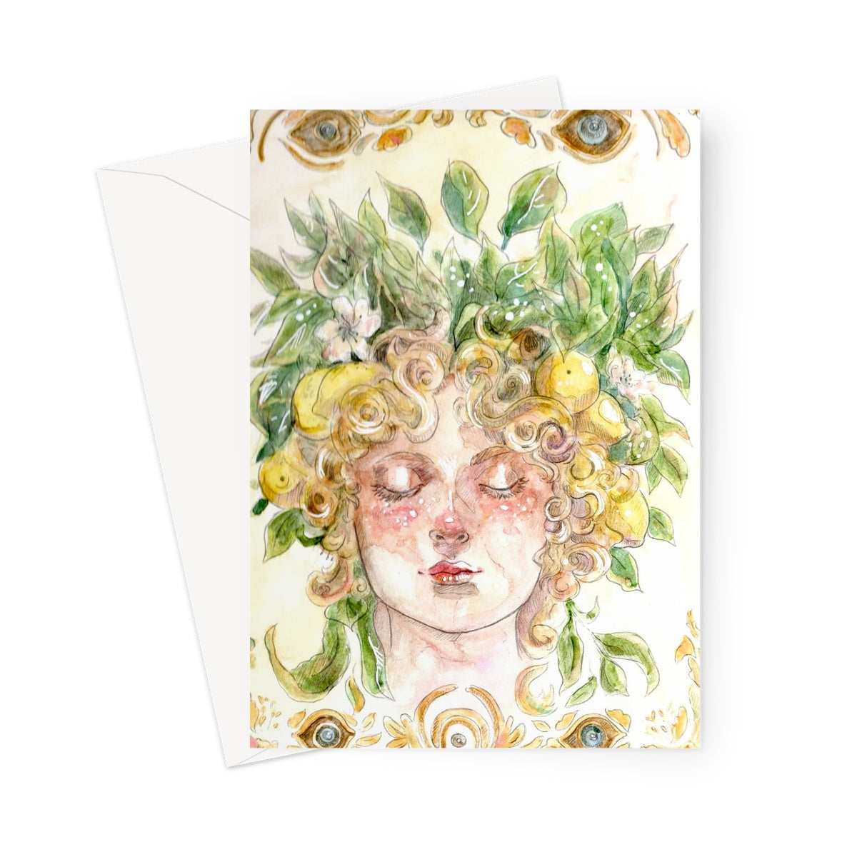 Nature Lady Colored Greeting Card