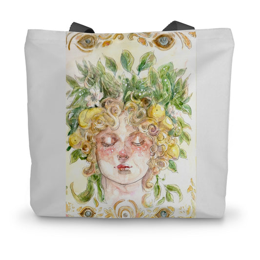 Nature Lady Colored Canvas Tote Bag