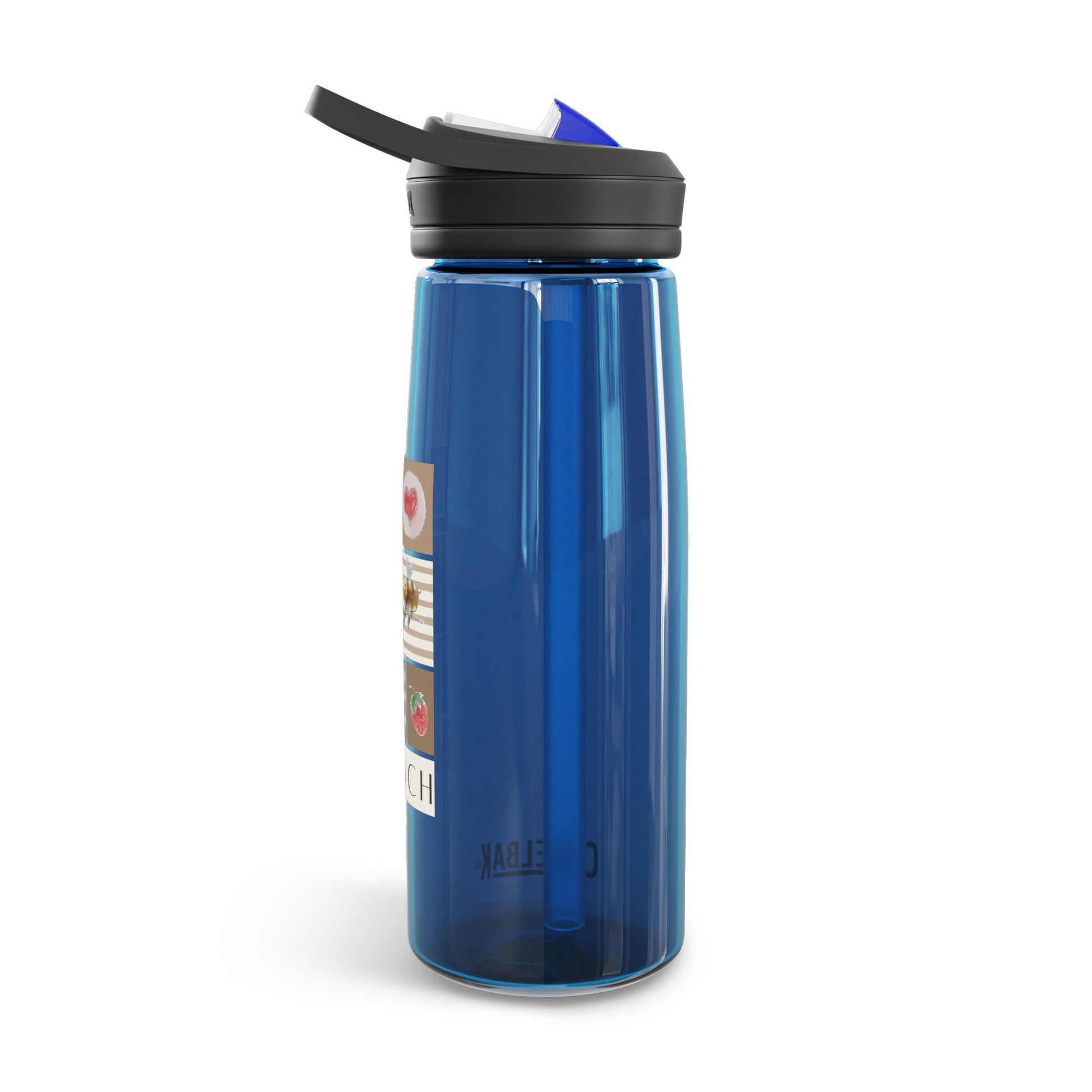 Quench Blue Water Bottle Side View