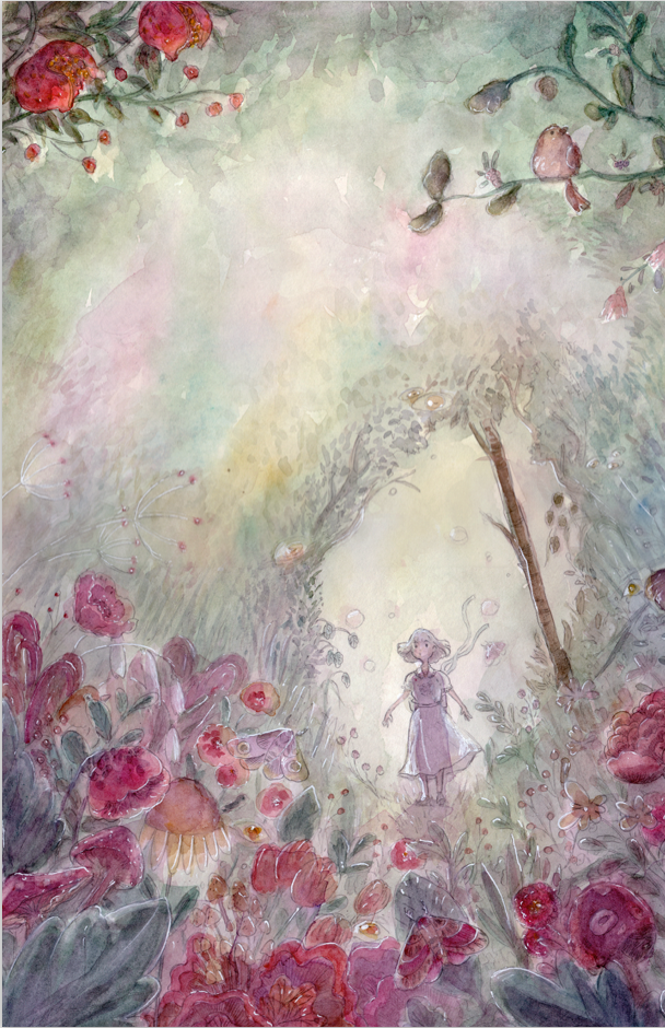 Watercolor Illustration Light Novel Page