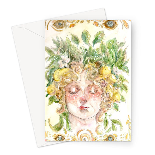 Nature Lady Colored Greeting Card