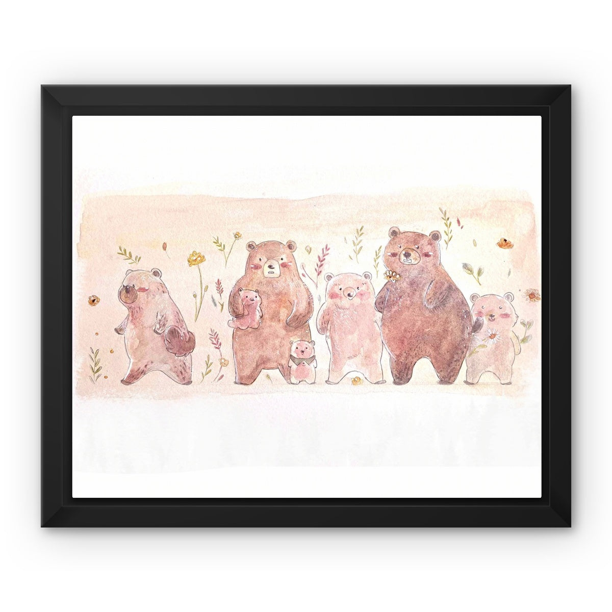 Bear hug Framed Canvas